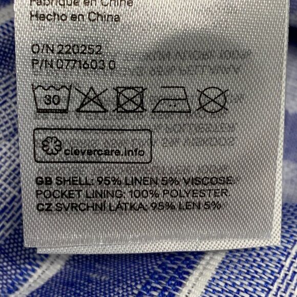 H & M Skirt sz 4 Mini Skirt Wool Blend Blue Striped Length 16.5" New NWT - Picture 9 of 9